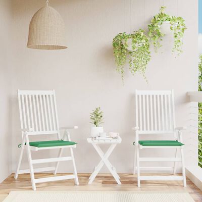 vidaXL Garden Chair Cushions 2 pcs Green 15.7"x15.7"x1.2" Oxford Fabric