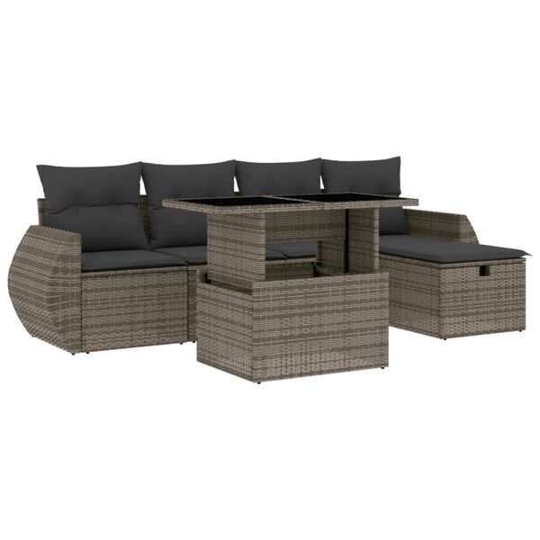 vidaXL Garden Sofa Set Grey, Dark Grey