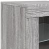 vidaXL Sideboard Grey Sonoma Engineered wood, Glass 64 x 14.6 x 26.4 in