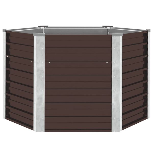 vidaXL Raised Bed Brown Galvanized Steel Medium Heavy Duty