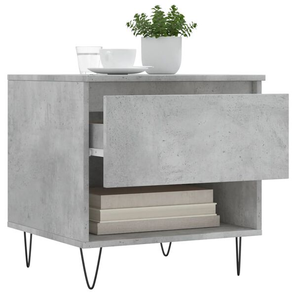vidaXL Coffee Table Concrete Gray Engineered Wood, Metal