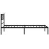 vidaXL Metal Bed Frame Black Powder-Coated Steel Twin Modern