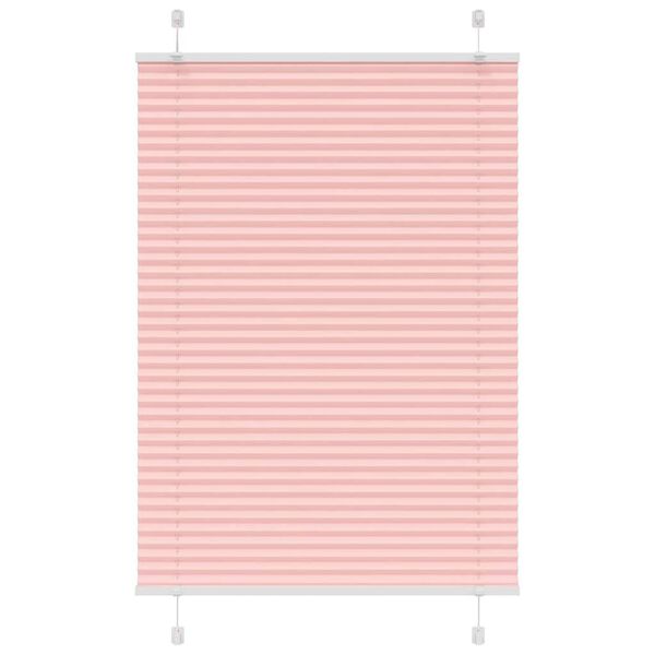 vidaXL Pleated Blind Pink 100% Polyester 37.4x59.1 Simple