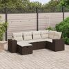 vidaXL Garden Sofa Set Brown Poly Rattan and Powder-Coated Steel Modular