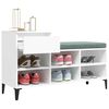 vidaXL Shoe Cabinet White Engineered wood, metal Medium Shoe Cabinet