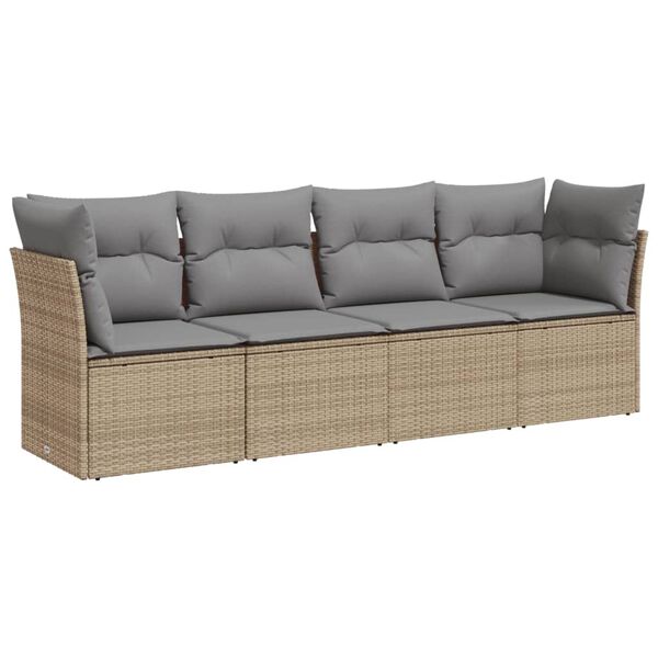 vidaXL Garden Sofa Set Beige, Light Grey