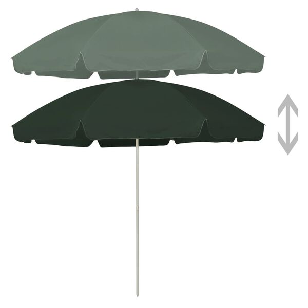 vidaXL Beach Parasol Green 118.1"
