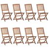 vidaXL Garden Chair Set of 8 Beige, Natural Wood