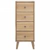 vidaXL Chest of Drawers Natural Teak Solid Teak Wood, Brass Medium
