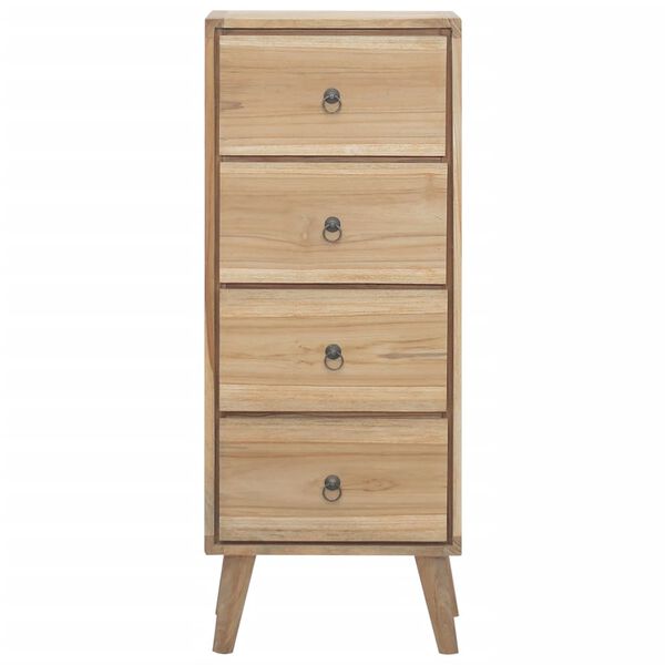 vidaXL Chest of Drawers Natural Teak Solid Teak Wood, Brass Medium