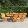 vidaXL Folding Garden Chair Set of 8 Teak Solid teak wood Standard