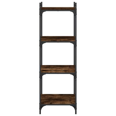 vidaXL Bookcase 4-Tier Smoked Oak 15.7"x11.8"x47.2" Engineered Wood