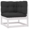 vidaXL Garden Lounge Set White, Anthracite Solid pinewood, Polyester fabric