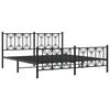 vidaXL Metal Bed Frame without Mattress with Footboard Black 70.9"x78.7"