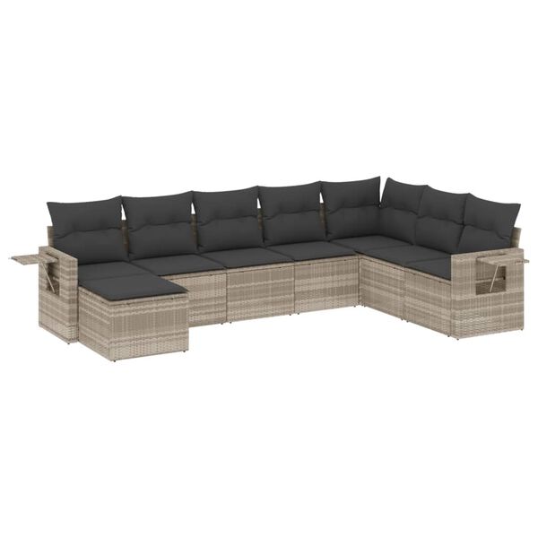 vidaXL Garden Sofa Set Light Grey, Dark Grey