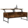 vidaXL Coffee Table Smoked Oak Engineered Wood and Metal