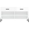 vidaXL Shoe Bench High gloss white Engineered wood Medium Shoe Bench