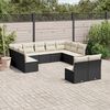 vidaXL Garden Sofa Set Black, Cream White