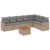vidaXL Garden Sofa Set Beige PE rattan Large Adjustable Feet