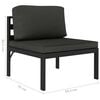 vidaXL Garden Lounge Set Anthracite Aluminum, Polyester 3 Piece Set