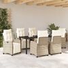 vidaXL Garden Dining Set 7 pcs Beige poly rattan