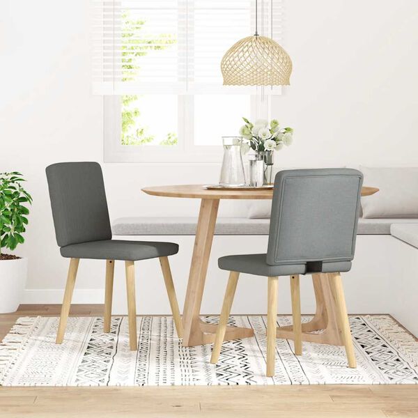 vidaXL Dining Chair Set of 2 Dark Grey