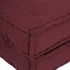 vidaXL Pouffe Maroon 100% cotton 27.6 x 27.6 x 14.2 in Modular Pouffe