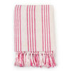 vidaXL Throw Pink and White 100% Cotton 86.6 x 98.4 in Throw
