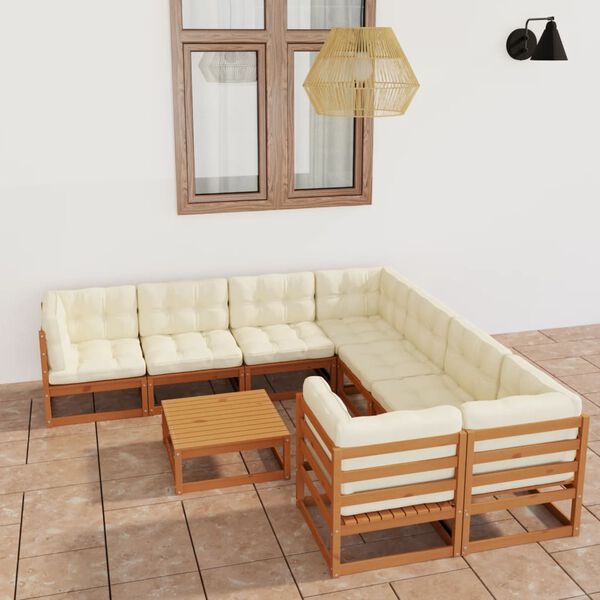 vidaXL Garden Lounge Set Honey brown Solid pinewood Large Modular