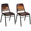 vidaXL Dining Chair Set of 2 Multicolour Solid reclaimed wood Standard