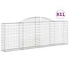 vidaXL Gabion Basket Set of 11 Silver Galvanized iron