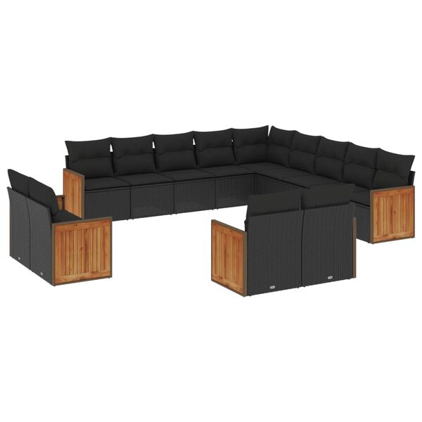 vidaXL Garden Sofa Set Black