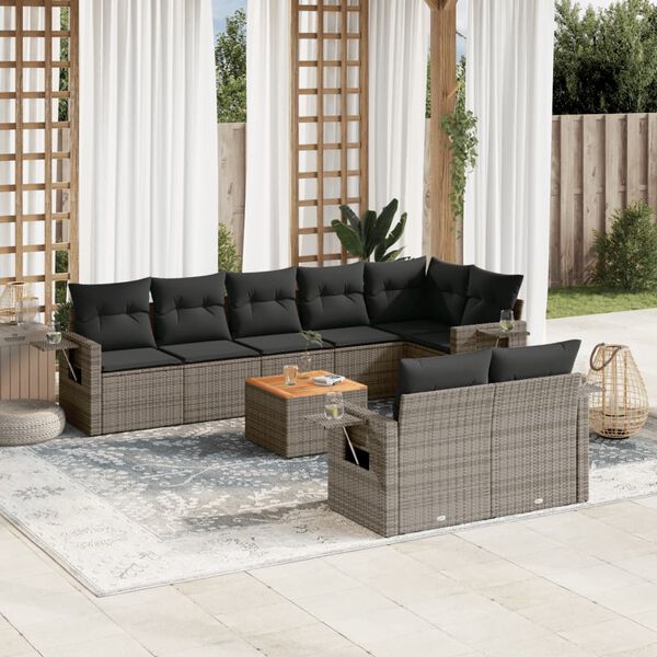 vidaXL Garden Sofa Set Grey