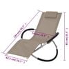 vidaXL Sun Lounger Black and Taupe Galvanized Steel and Textilene Standard