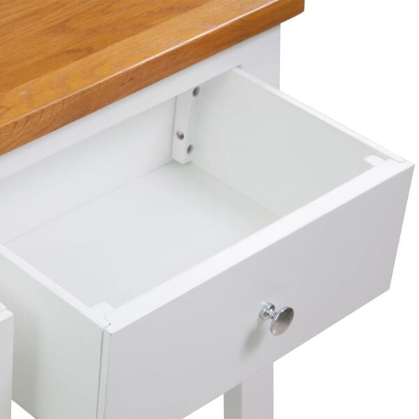 vidaXL Console Table Brown and white Solid oak, solid acacia, MDF Compact