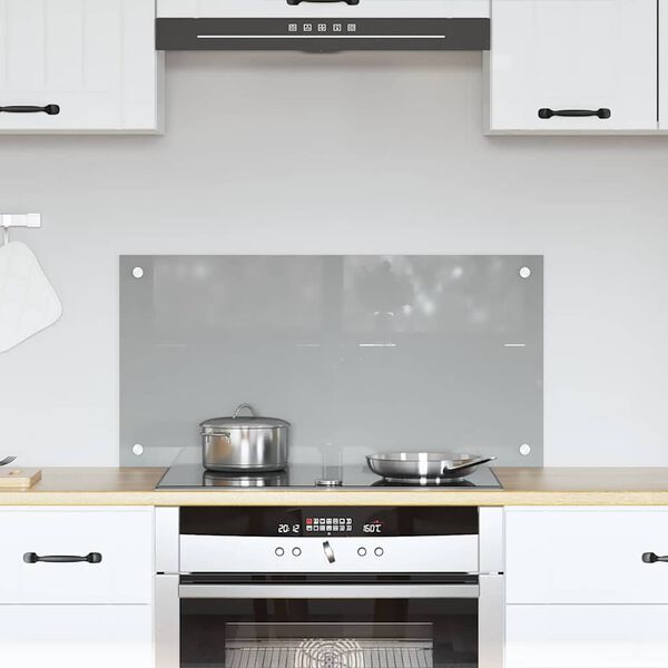 vidaXL Kitchen Backsplash Light grey 31.50 x 15.75 x 0.24 in