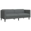 vidaXL Sofa Set Dark Grey 100% Polyester, Plywood, Solid Wood Medium