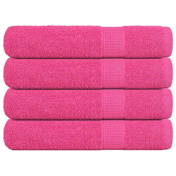 vidaXL Towel Set of 4 Pink 100% Cotton XXL Beach Towel Rectangular