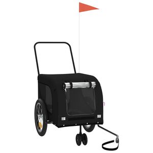 vidaXL Pet Bike Trailer Black Oxford fabric, iron, PVC Durable