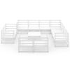 vidaXL 12 Piece Patio Lounge Set White Solid Pinewood