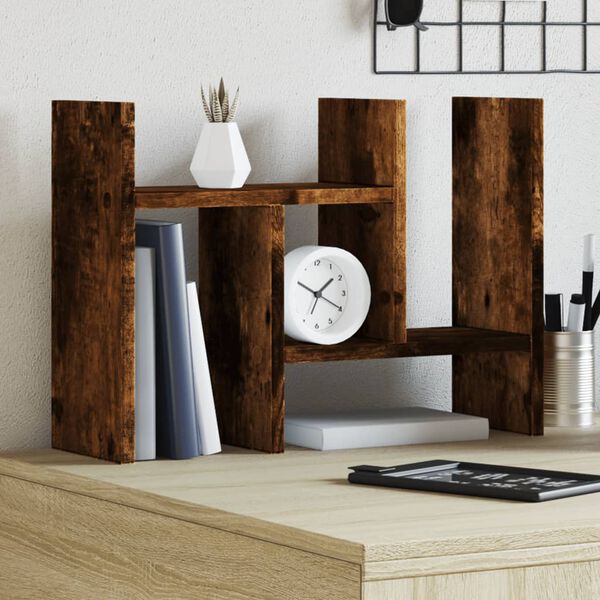vidaXL Desk Organiser Smoked Oak 13.6x6.1x14.0" Engineered wood