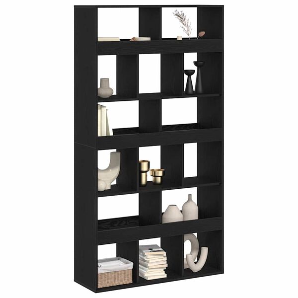 vidaXL Book Cabinet Black oak 100 x 33 x 187.5 cm Engineered wood