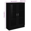vidaXL Display Cabinet Black Engineered wood Standard Storage Cabinet