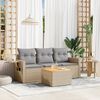 vidaXL Garden Sofa Set Mix beige PE rattan Medium Modular