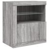 vidaXL Sideboard Gray Sonoma Engineered Wood, Glass Large Sideboard