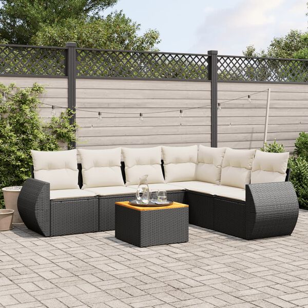 vidaXL Garden Sofa Set Black PE Rattan Large Modular Garden Sofa Set