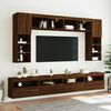 vidaXL TV Wall Cabinet Set of 2 Brown Oak Engineered Wood