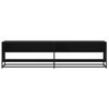 vidaXL TV Cabinet Black Engineered Wood and Metal 71.1 x 15.7 x 18.1 in