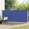 vidaXL Side Awning Blue Polyester with PU coating, Powder-Coated Steel