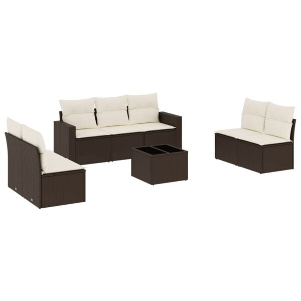 vidaXL Garden Sofa Set Brown